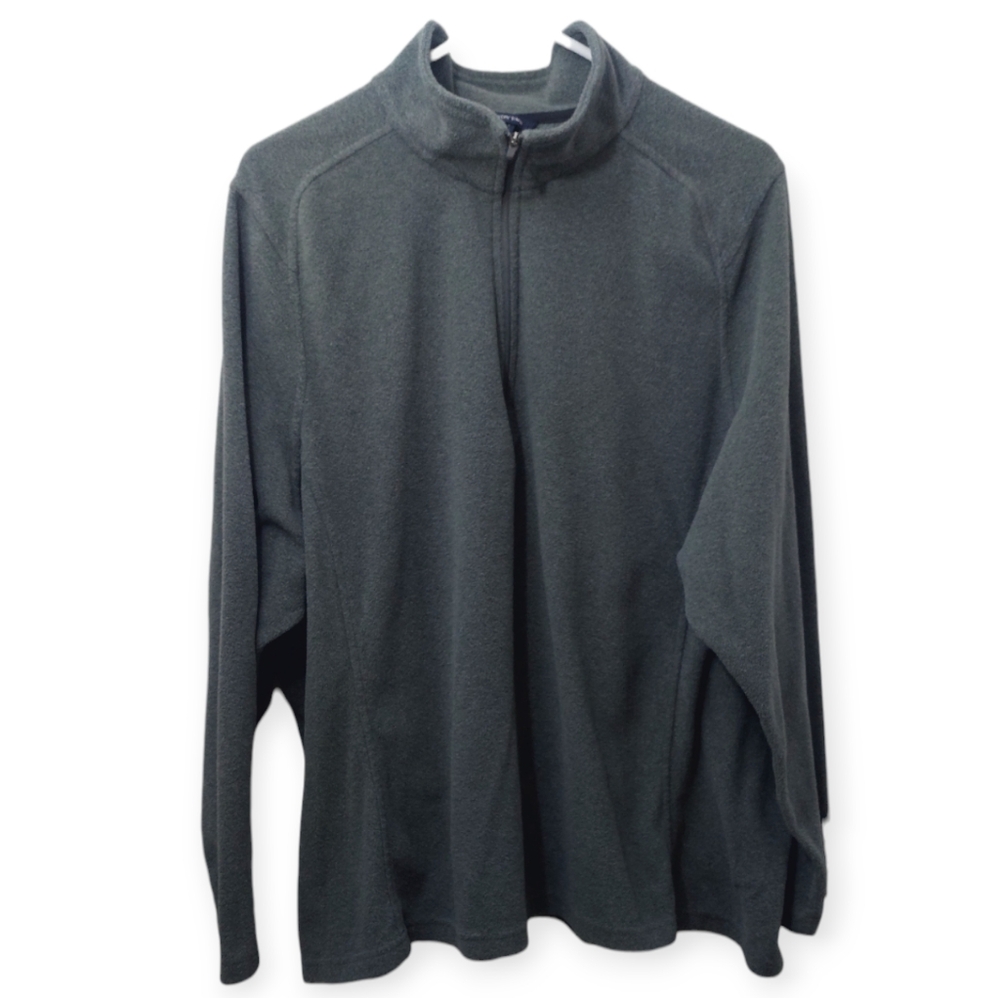 Land's End Women's 2X 20W 22W Gray Pullover Quarter Zip Polartec Aircore 100